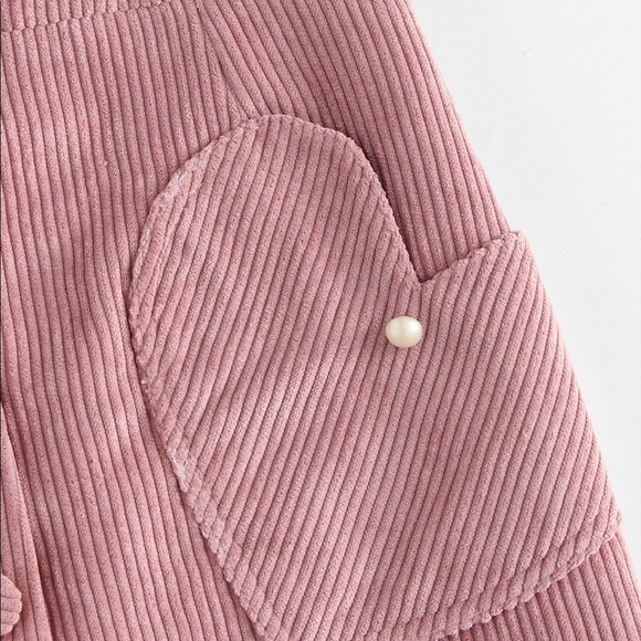 🏆HP🍀🆕Corduroy pink heart w/ pearl skirt - Picture 4 of 6